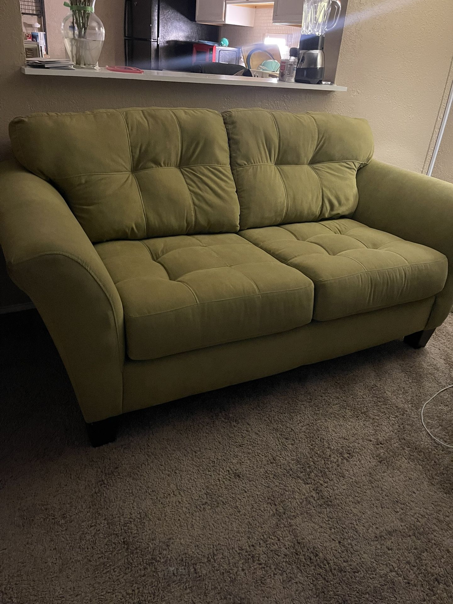 Olive Green Love Seat
