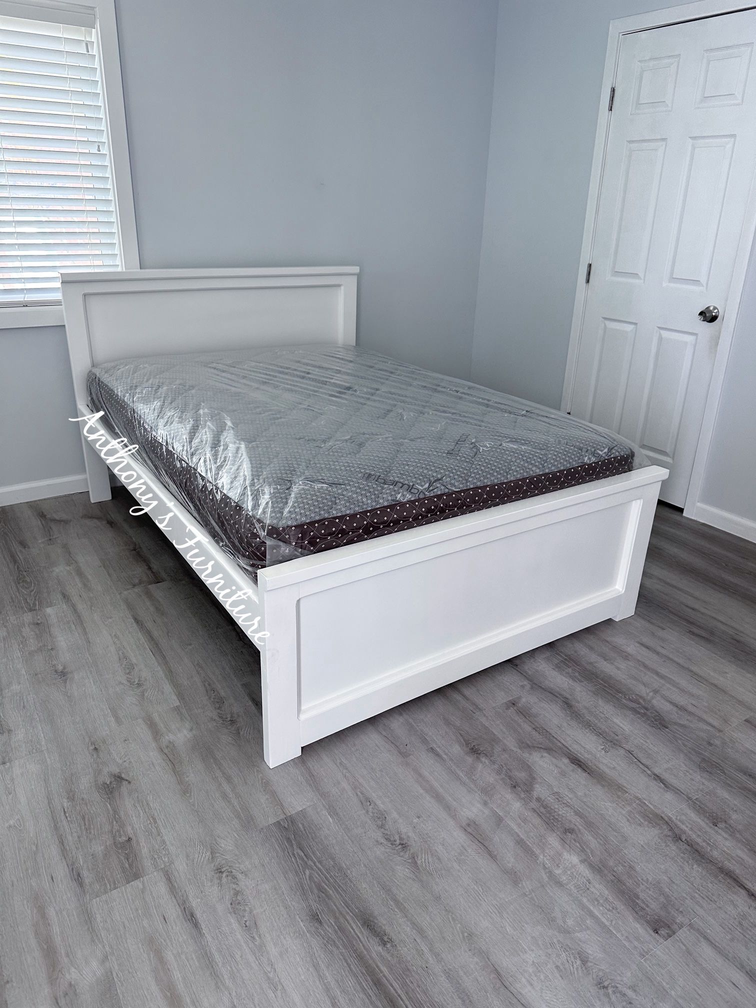 White Full Bed With Mattress More Colors Available