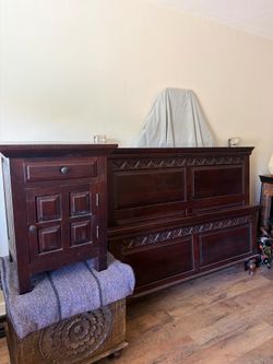 Queen Bedframe & Nightstand