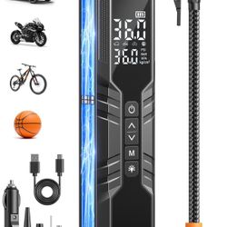 Tire Inflator Portable Air Compressor - 150PSI Cordless Air Pump for Car Tires, Portable Tire Inflator for Car, DC 12V Air Compressor with Pressure Ga