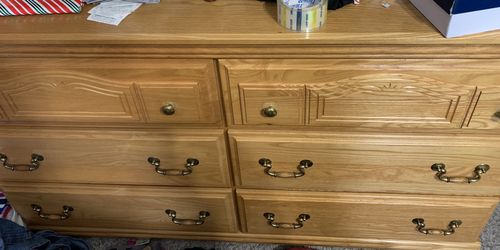 Heavy solid oak dresser. SMOKE/PET FREE HOME