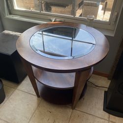 Small End Table With Glass Top