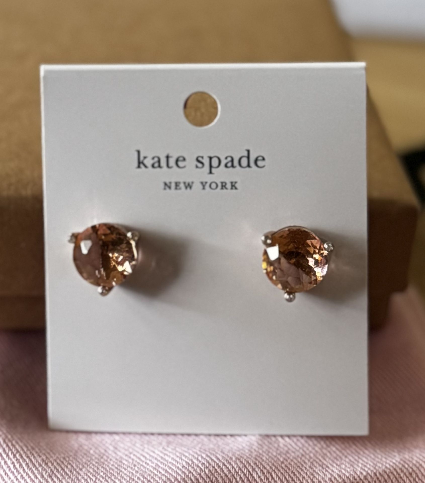 Kate Spade Rise & Shine Light Peach Stud Earrings