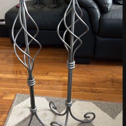 Set Of Two Candle Holders 27”- Silver 