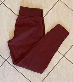Athleta Trekkie North Jogger Pants 0 Red Brown Hiking Travel Tapered Zip Pockets