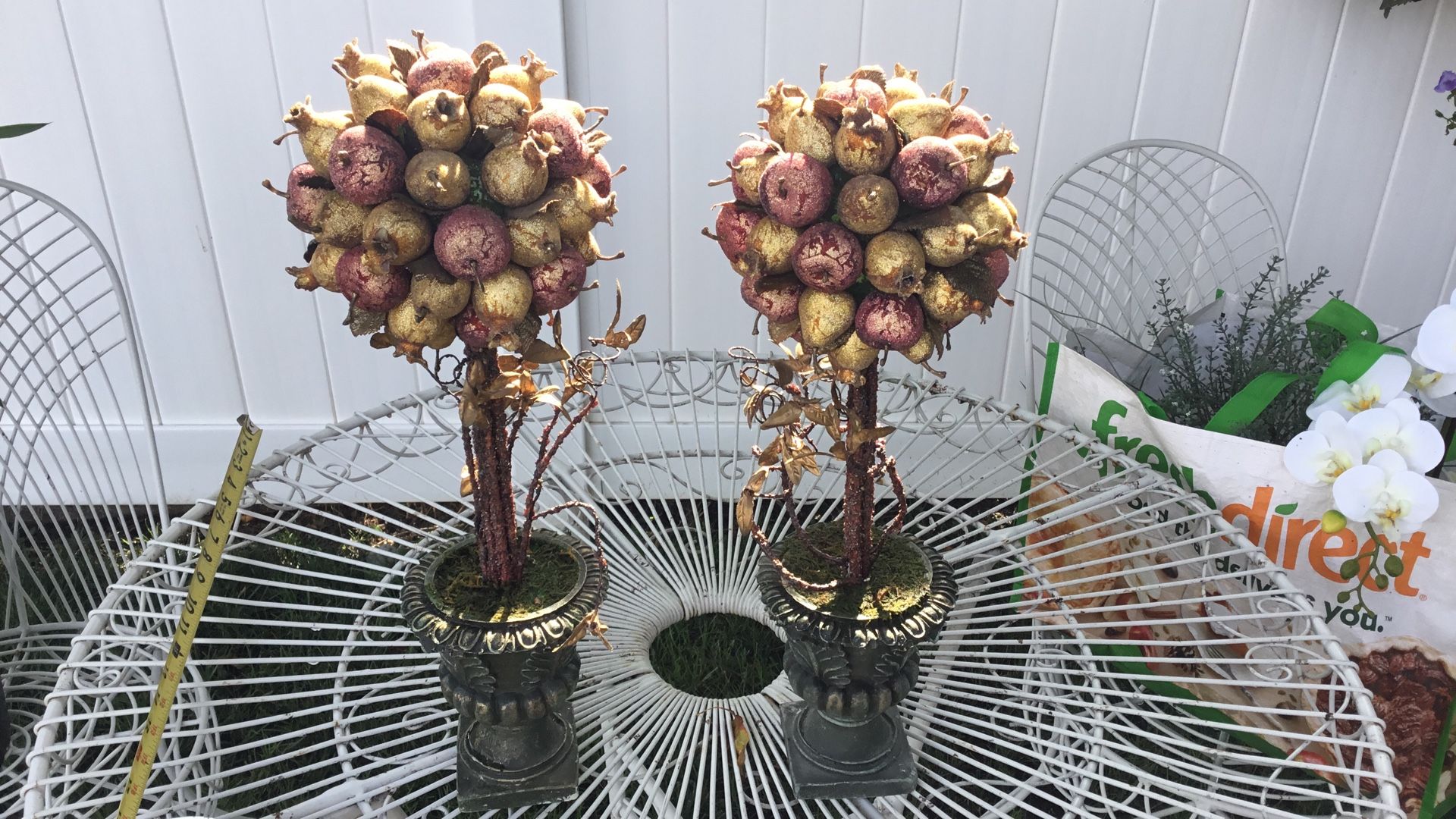 Beautiful 17” Pair Of Topiary Plant.