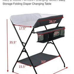 Baby Storage Folding Diaper Changing Table

