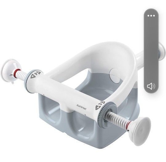 Summer My Bath Seat for Sit-Up Baby Bathing, Backrest for Assisted Sitting, Easy Setup & Storage, Gray