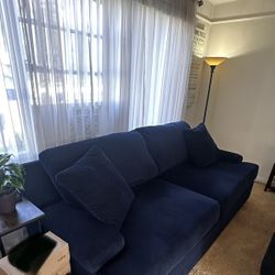 Chenille Blue Sofa • $400 • Like New• Clean