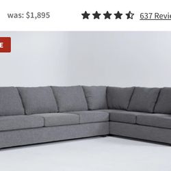 Living Spaces Sectional Couch Sofa