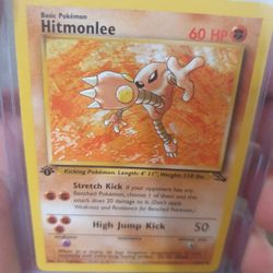 Hitmonlee 1st Edition Fossil Pokémon Card..