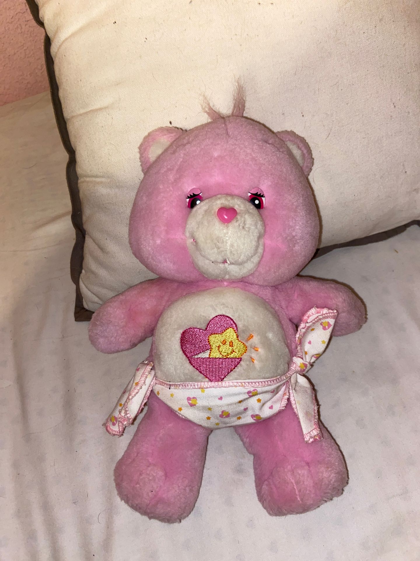 Baby Hugs Care Bear 2002 Pink wearing Diaper Nappy 10" TCFC Plush Stuffed Toy