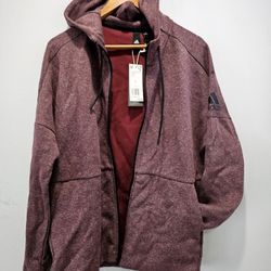 Men's Adidas Burgundy Double Knit Sweater Large 