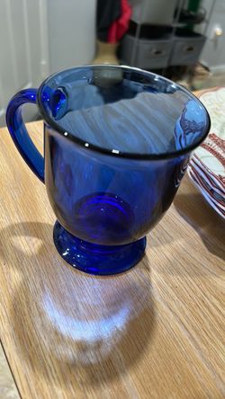 Vintage Anchor Hocking Cobalt Blue Glass Coffee Mug