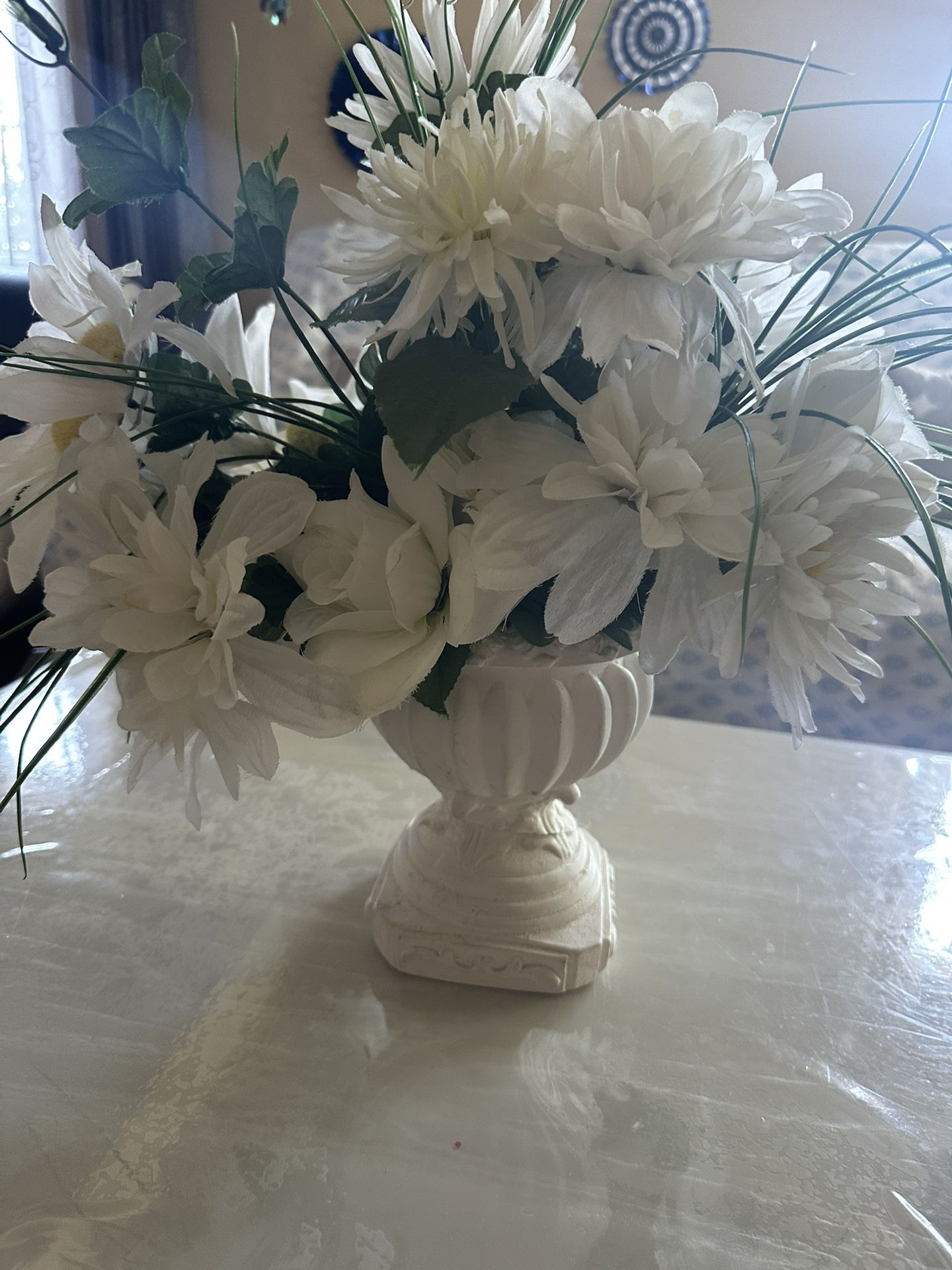 Two Fake Flowers Pot