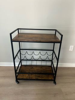 Bar / Kitchen Cart in Walnut Brown