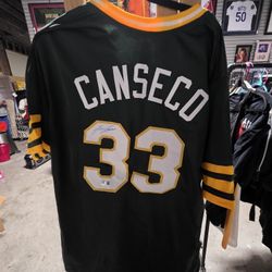 Autograph Jose Canseco Oakland Athletics Jersey Beckett Witnessed Collectible