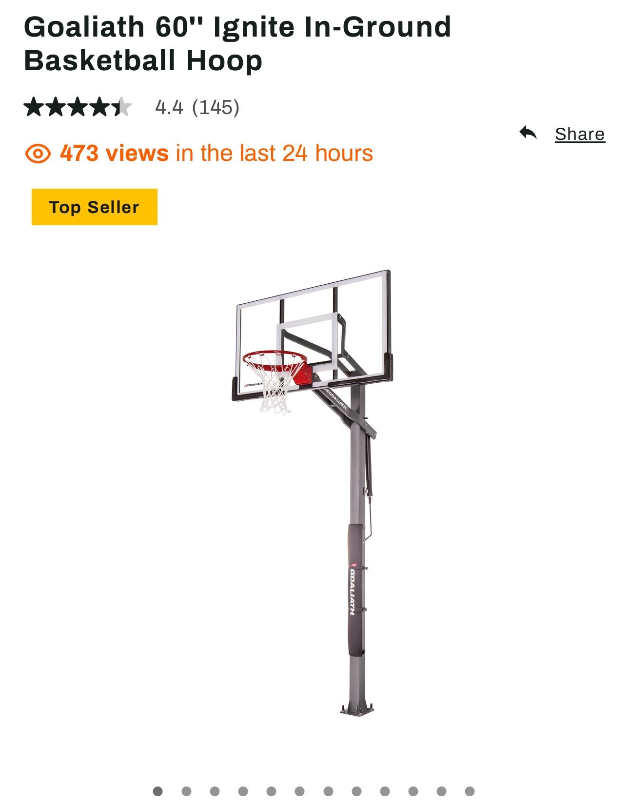 60 Inch InGround Basketball Hoop