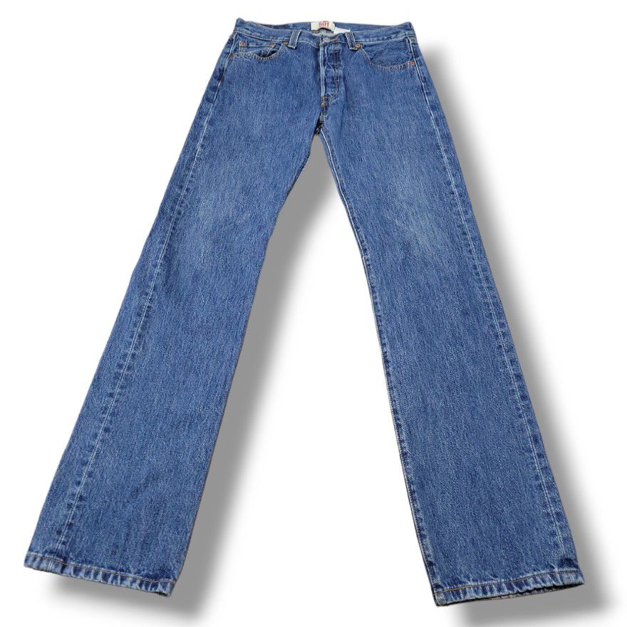 Levi's Jeans Size 30 W30"L34" Men Levi's 501 Jeans Straight Leg Button Fly Jeans Men's Jeans Measurements In Description 