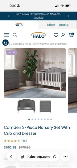 Brand New - High End Solid Wood Convertible Crib and Dresser/Changing Table Set (Unopened)