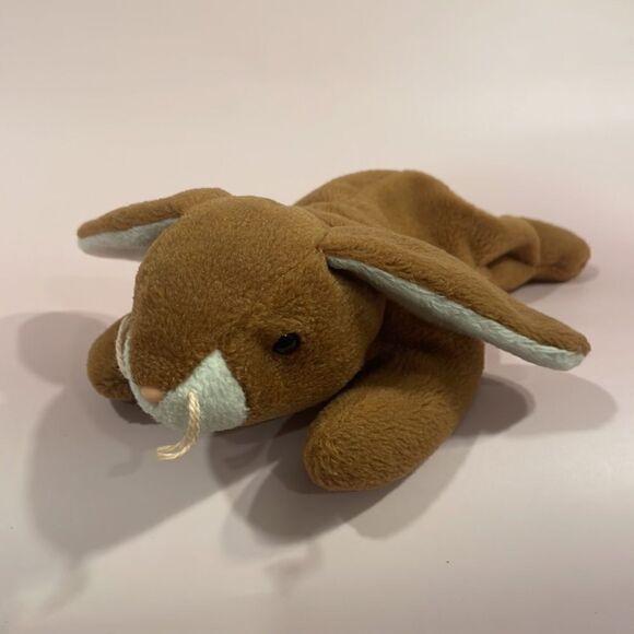 Vintage Original Ty Beanie Baby Ears the Brown and White Rabbit Good Used Cond…