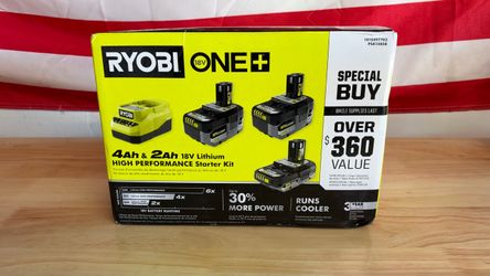 New Ryobi 18V High Performance Battery Kit 2x 4Ah 2Ah and Charger