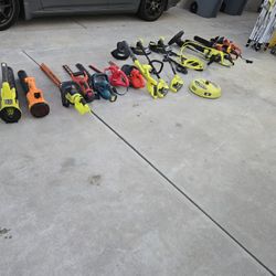 tool toys. plush. blowers weeders 