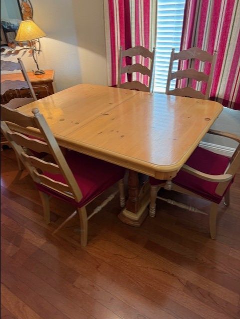 Wood Dining Set, Buffet, and China Cabinet