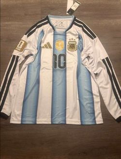 Argentina Home Long Sleeve Messi World Cup Jersey