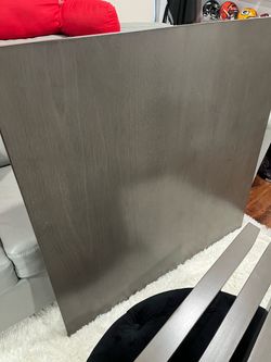 Gray Wood Panel Side Table