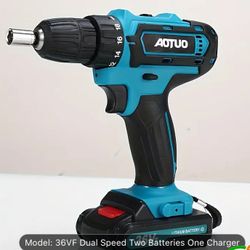 36 V lithium ion, rechargeable drill, driver electric tool set for home and DIY