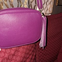 Fushia New Leather Purse Genuine Leather 40.00 