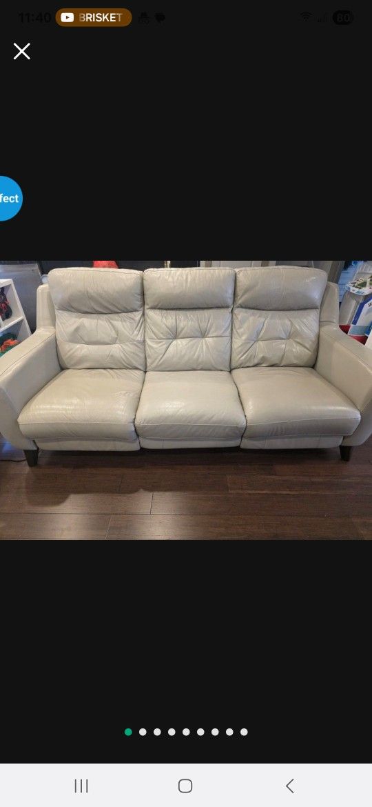 High End Contemporary 3 Seater Leather Recliner Dual Power Recliner With Usb