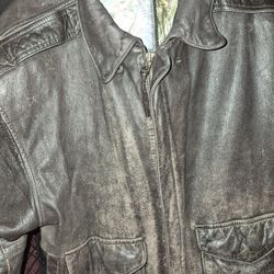 Brown Leather Jacket $50