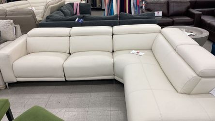 Angeline Leather Power Reclining Sectional, Muebles de costco