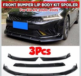 Front Bumper Lip Fit for Kia K5 GT-Line 2020-2025,3 PCS Front Bumper Lip Body Kit Spoiler Compatible with 2020-2026 Kia K5 GT Line Front Splitter, Glo