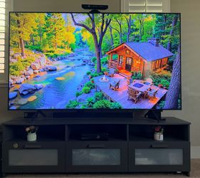 82” inch Samsung tv along with tv console unit