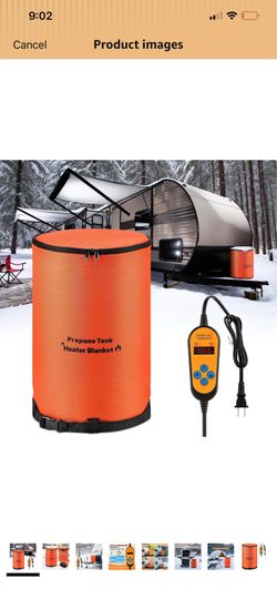 RV 20LB Propane Tank Heater Blanket Thermostat Control (41-122°F)