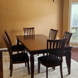 Dining Table, 6 Chairs And Sideboard Buffet