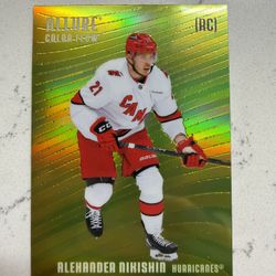 Upper Deck Allure Color Flow Alexander Nikishin Yellow-Green Rookie #CF-3 Hurricanes