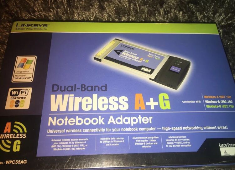 Linksys WPC55AG Dual Band Wireless A+G Notebook Adapter - BRAND NEW! SEALED!