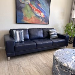 Leather Navy Blue Sofas 