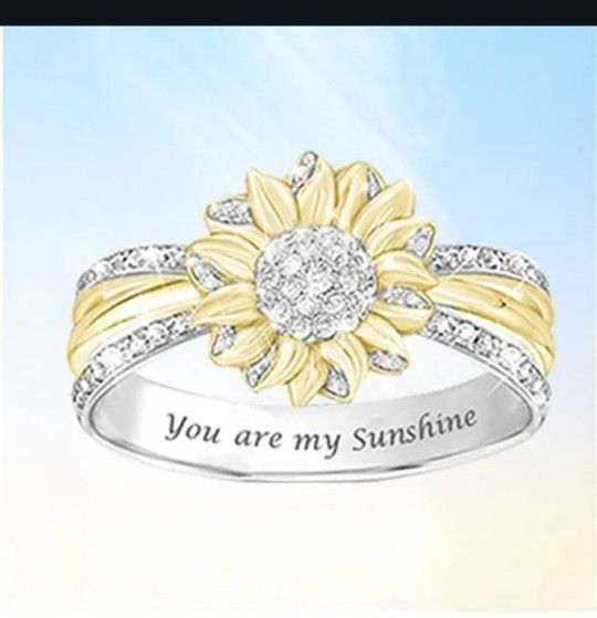 Womens Beautiful Sunflower Ring