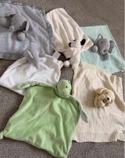 Baby Security Blanket Lovey Bundle – Set of 6