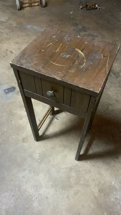 Vintage Wood Side Table with Drawer