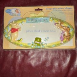 2 Disney Winnie Pooh Keepsake Name Plaque
