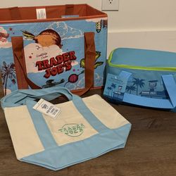 Trader Joe’s Bags Mini Tote Canvas, Insulated Lunchbox & Collapsible Bags- $30 