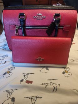 Coach rowan satchel with wallet