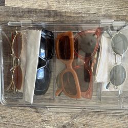 Womens sunglasses in a clear case