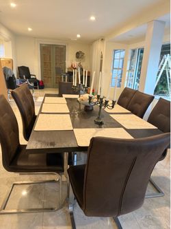 Designer table and 8 chairs